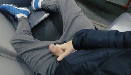 City bus wank and cum