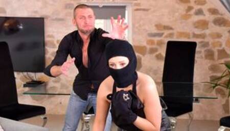 Glamorous busty blonde Angel Wicky is having fun with a big dick