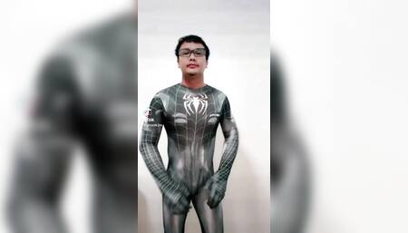 Spiderman bodysuit show cock TikTok