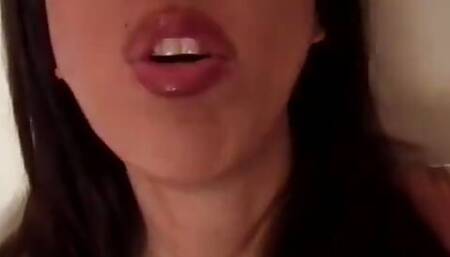 Angela D'angelo got a little blowjob practice in with a dildo before her scene started