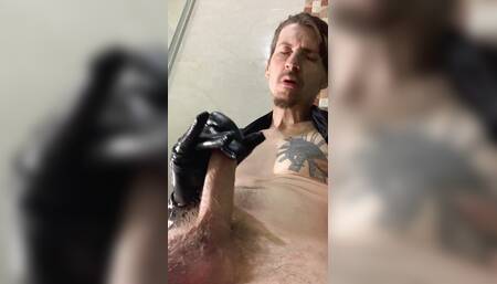 BDSM Latex Glove Cum Load Onto Glove