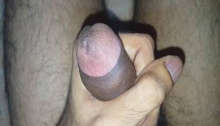 The big black cock is making insane masturbation after penis gets creampied cock show