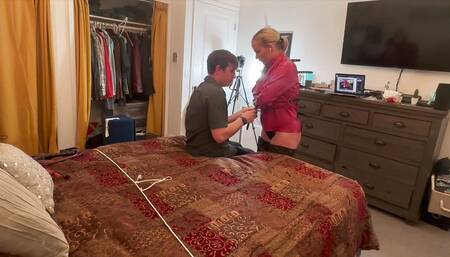 Figging wife in straight jacket til she squirts