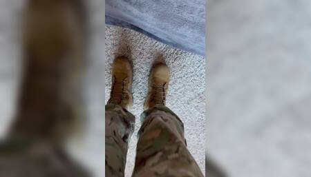 Soldier Jerks off in Tighty Whities and His Flight Suit