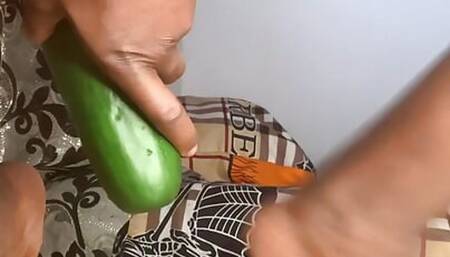 Fucked with cucumber