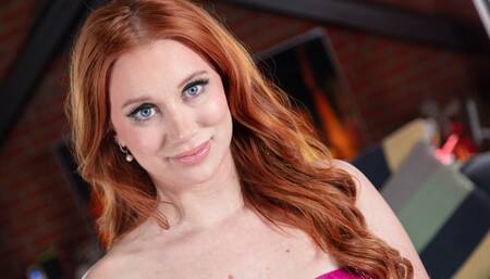 Beautiful redhead Madison Morgan will even talk to her boyfriend on the phone as she sucks cock!
