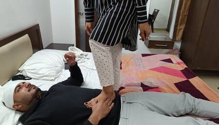 Indian Goddess Standing and humiliate her slave stomach for misbehaving