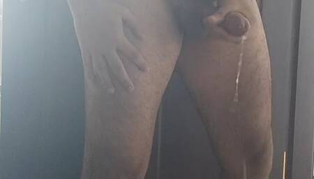 started lying down and cumshot standing up