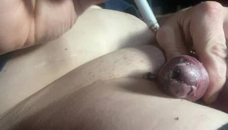 Cock and Ball Cigarette Punishment
