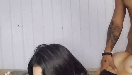 step sis goes to her step bro's room to ride his big dick until he gets her on all fours and cums in her ass
