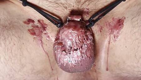 Hot wax on chastity cage Part 1