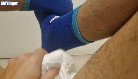 Boy Wearing Cute Socks Cumming in his diaper