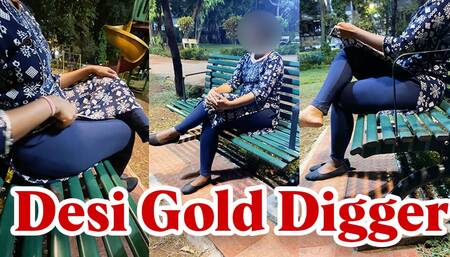 Catching Desi Gold Digger In Garden
