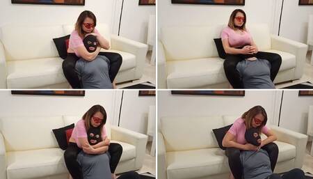 105 - Neck squeezing and handsmother in living room