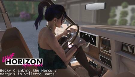 Becky Cranking the Mercury Marquis in Stiletto Boots 1080p