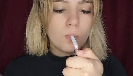 I see you in front of me as my ashtray