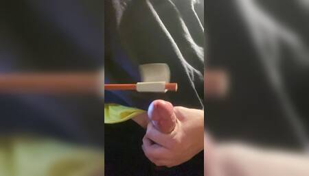 Handjob with cock slapper