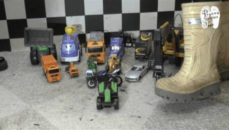 Cars and Trucks under heavy Boots
