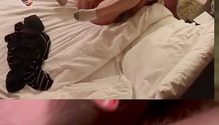 House keeper at hotel sucking daddy off and getting filled with cum