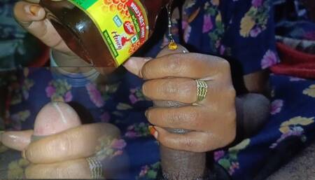 Indian Tamil aunty giving best blowjob with honey