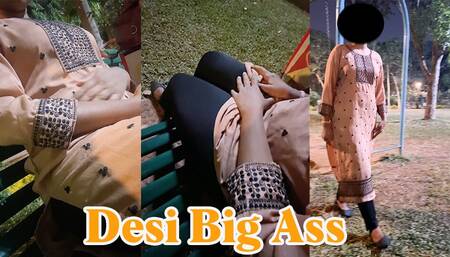 Catching Desi Big Ass Gold Digger In Garden