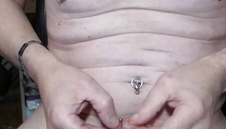 put on a prince albert PA and put his first piercing in his cock cam2