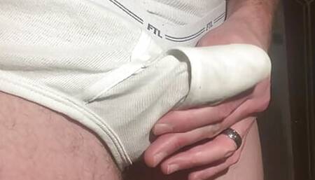 Cum twice in vintage fruit of the loom Tighty whiteys