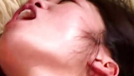 Two large cocks are all that it takes to make the Asian babe cum hard