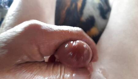 Oiled up cock coming
