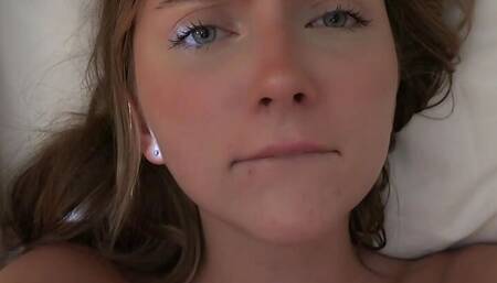 Cruising with super cute Angel Windell plays with her pussy on drive and gives roadhead POV