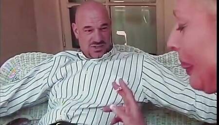 Hot mature blonde ride cock of the old man and get fuck behind