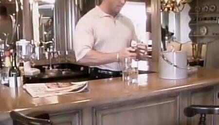 Brunette with an awesome body gets fucked by the pool