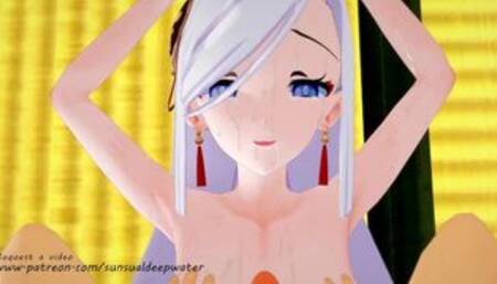 Genshin Impact SHENHE passionate hentai (3D PORN)
