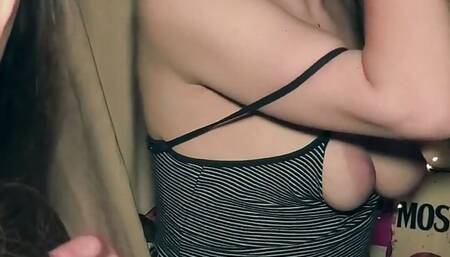 Wife Invited Her Stepsister to Suck Big Husband's Cock - BJ, Cumshot on Tongue, Cum Kissing, 3some