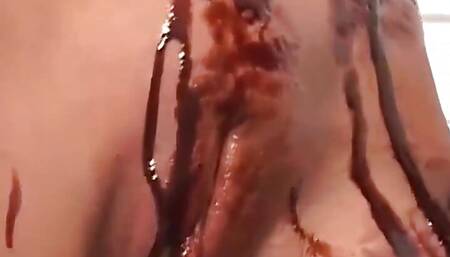 Nikky Blond Gives a Chocolate Blowjob