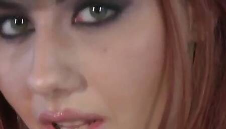 Redheaded slut Crystal Crown gets both holes stuffed by a