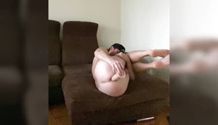 Gay boy dildo training his ass