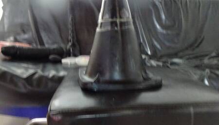 latex bessy 20th style rubberboots big dildo riding
