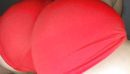 Big booty in some little red shorts