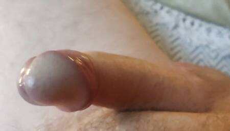 Lying on the Couch and Jerking off My Little Cock, a Bit of Fun Playing with It and Dreaming of a Wet Hole