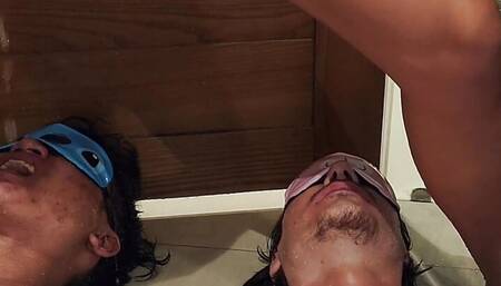 Using staff guys mouths as a WC