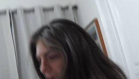 Sweet girl Thalia Rhea with the pretty eyes blowjob and taking it nice and deep POV
