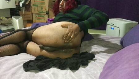 Naughty Sissy Latino Playing with Huge Dildo
