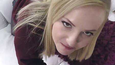 Beautiful Coed Sicilia Takes Panties & Skirt Off To Ride A BIg Hard Cock!