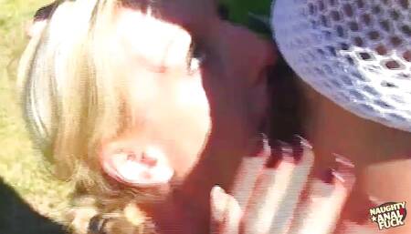 A Mouthful of Cum Is What Sinclair Needs After Nasty Anal in the Backyard