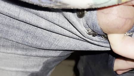 Warm piss in denim