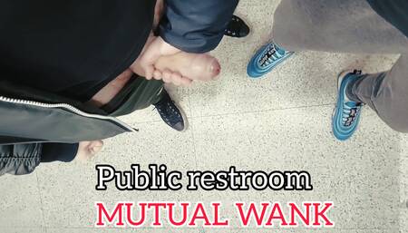 2 SERBIAN BUDDIES JERK OFF NEXT TO THE SINK AT THE PUBLIC RESTROOM