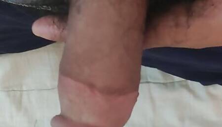 Jerking my dick from small to big hard