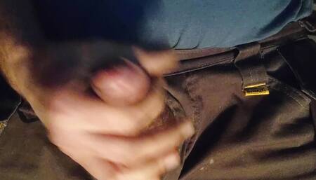 Wanking close-up cumshot straight guy outdoor workshop