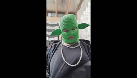 BBW Masked Mature Squirts on Gloves